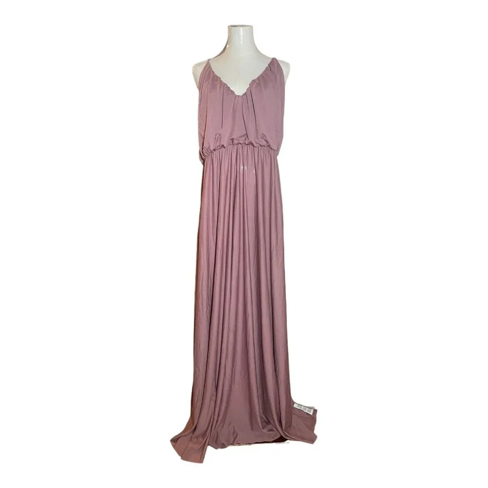 NWT ASOS Cami Plunge Rose Maxi Dress